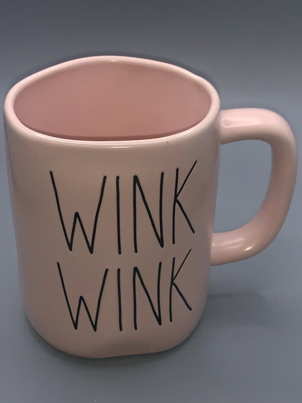 Rae Dunn " Wink Wink" Large Pink 20oz Coffee Mug